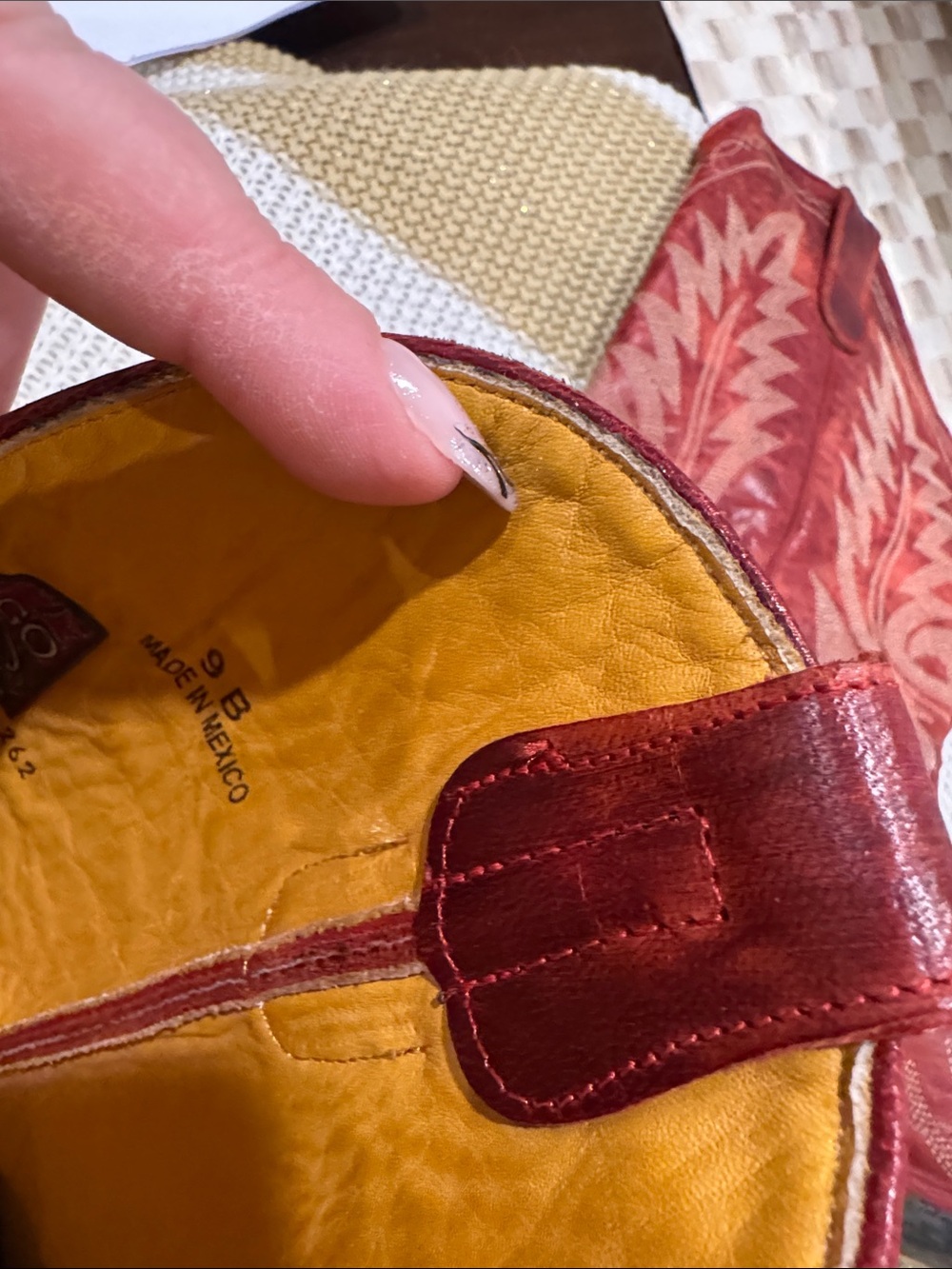 Old Gringo Red Embroidered Western Cowboy Boots - Picture 3 of 3
